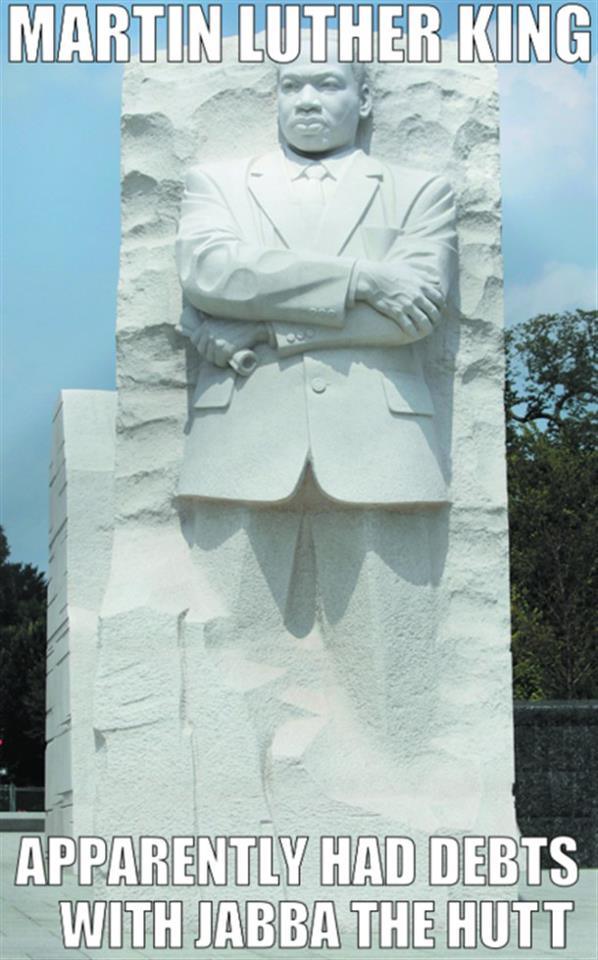 Martin Luther King congelado em carbonite