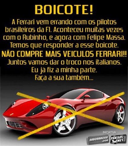 Faça sua parte. Boicote a Ferrari